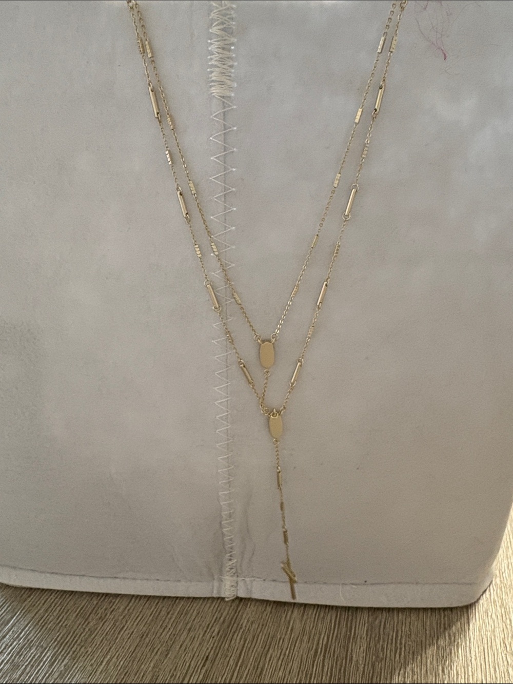 Rustic Cuff Gold Layered Y Drop Necklace